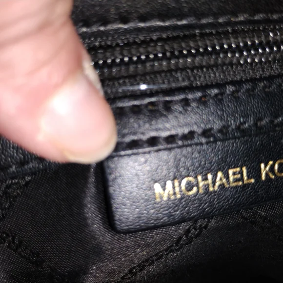 Michael Kors Black MK Embossed Shoulder Bag - Picture 3 of 4
